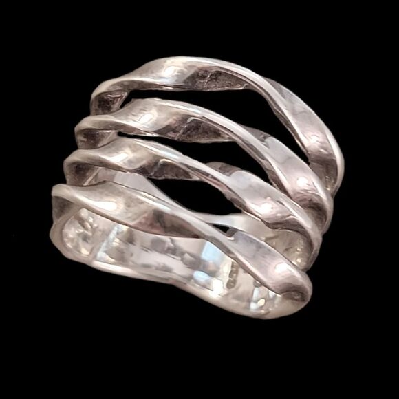 Sterling Dominique Dinouart DDD Modernist Four Twist Ring Band - Picture 1 of 8